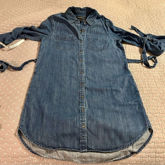 Banana Republic Women’s Blue Denim Shirt Dress Size 4P - Picture 8 of 12
